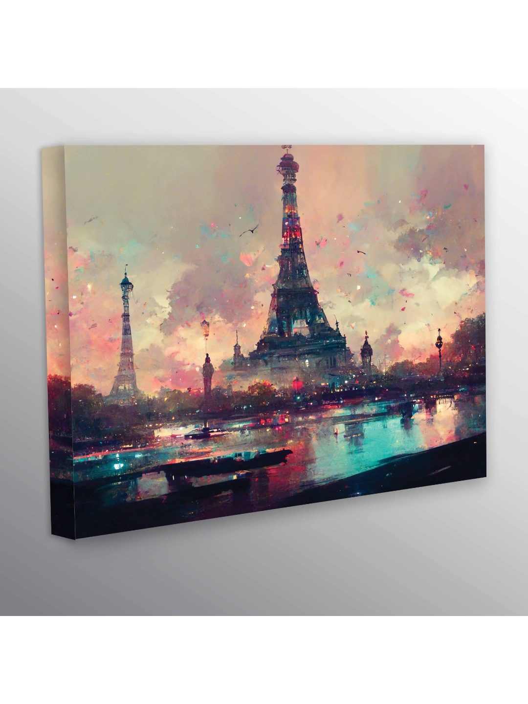 

CVANU Grey & Black Canvas Painting Wall Art