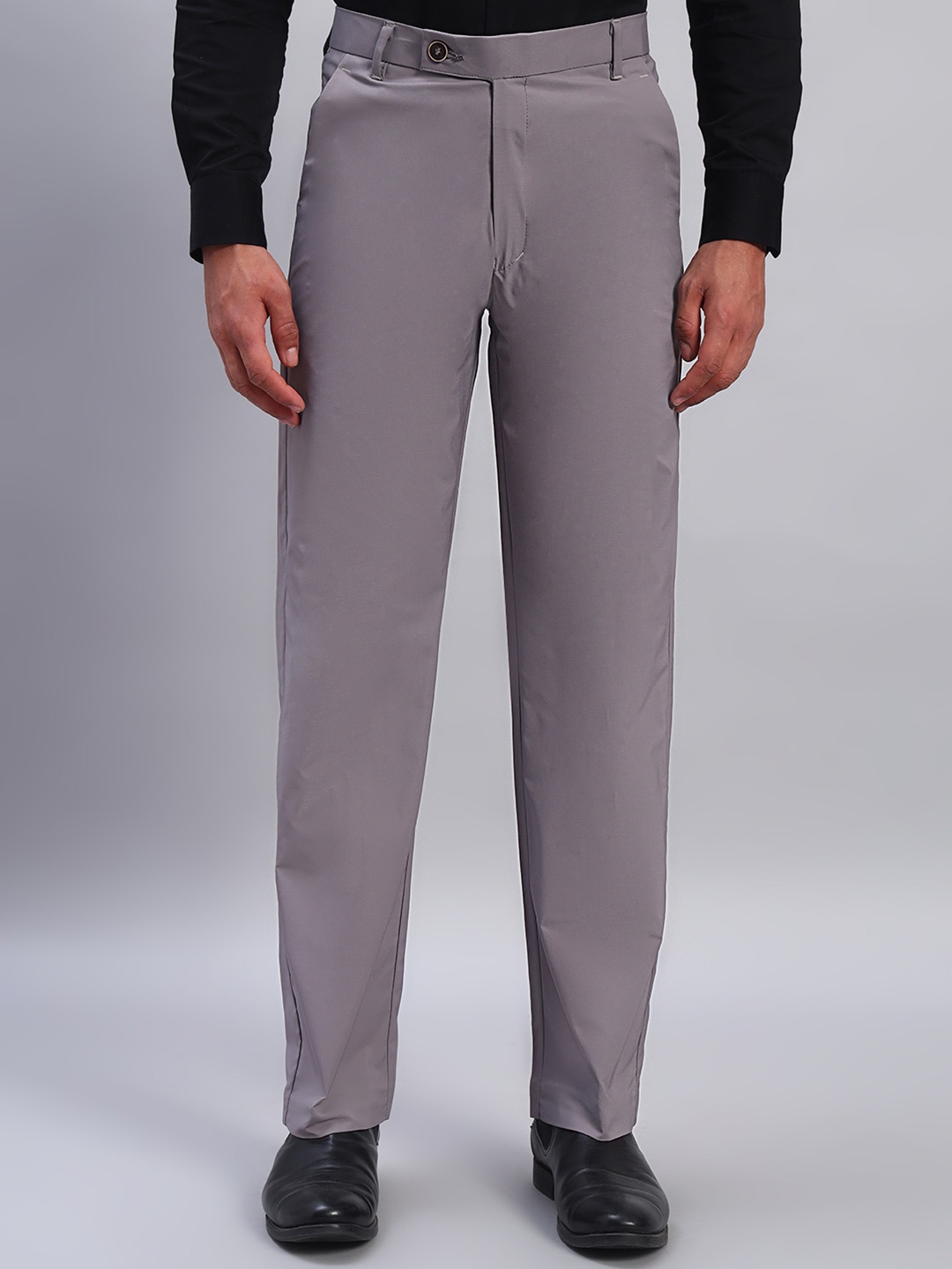 

AXNIS Men Ultra Straight Fit Trousers, Grey