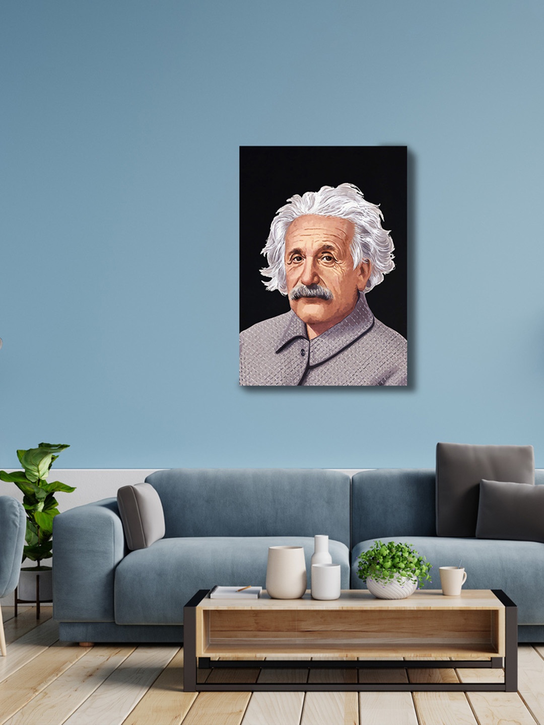 

CVANU Grey & Cream Canvas Human Painting Wall Art