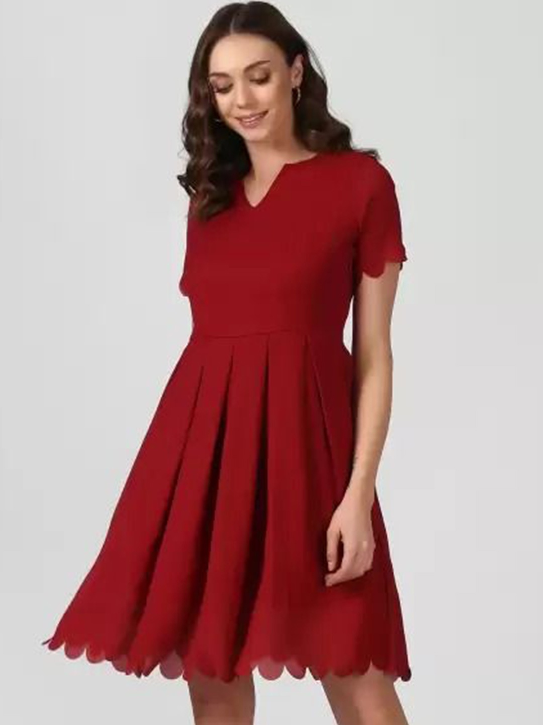 

Moda Rapido Fit & Flare Dress, Maroon