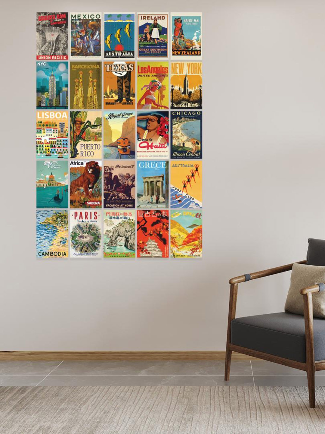 

CVANU Multicoloured 25 Pieces Paper Wall Art, Multi