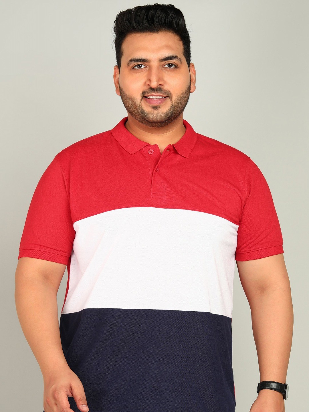

XFOX Men Colourblocked Polo Collar T-shirt, Red