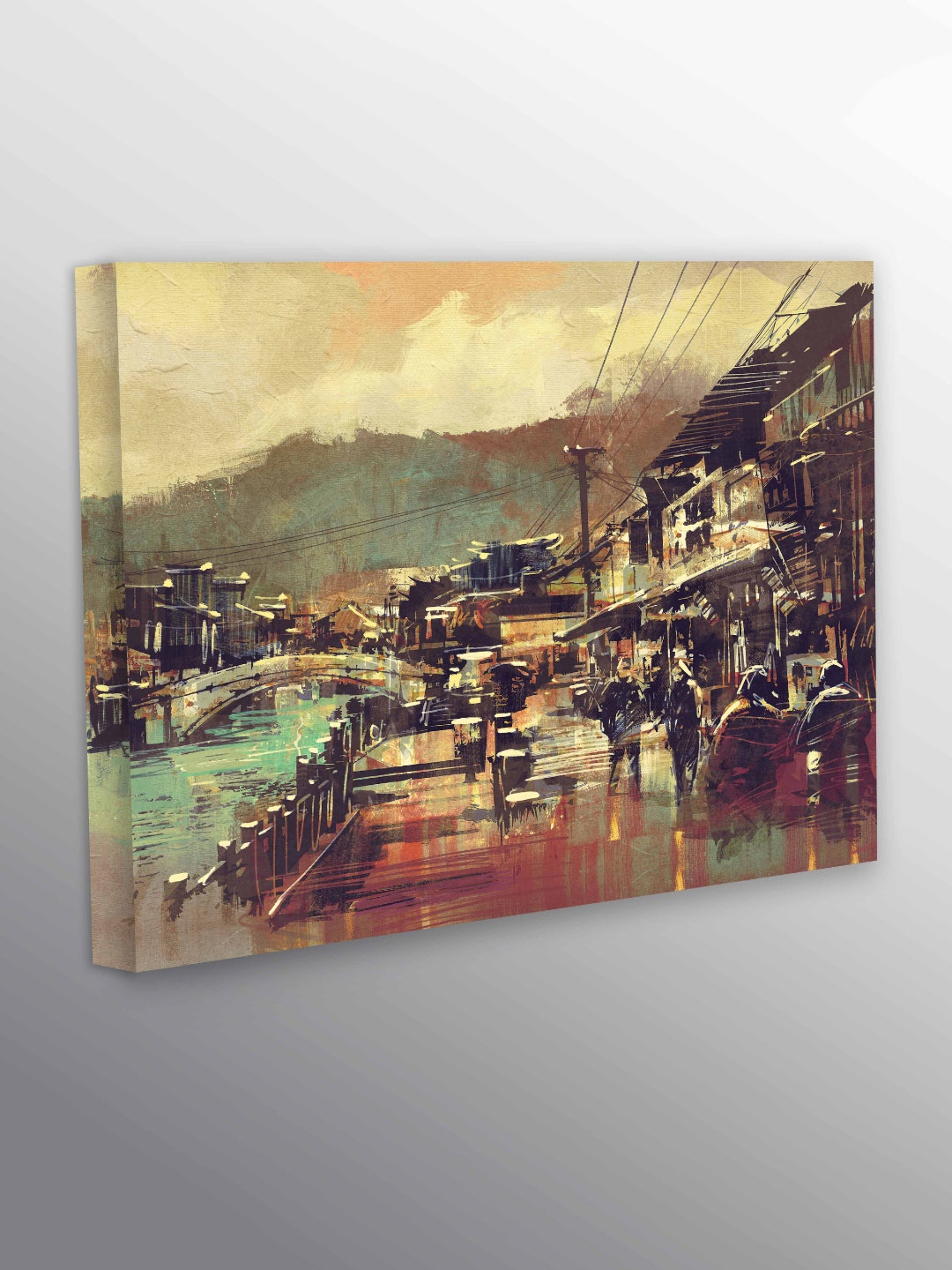 

CVANU Beige & Grey Abstract Canvas Painting Wall Art