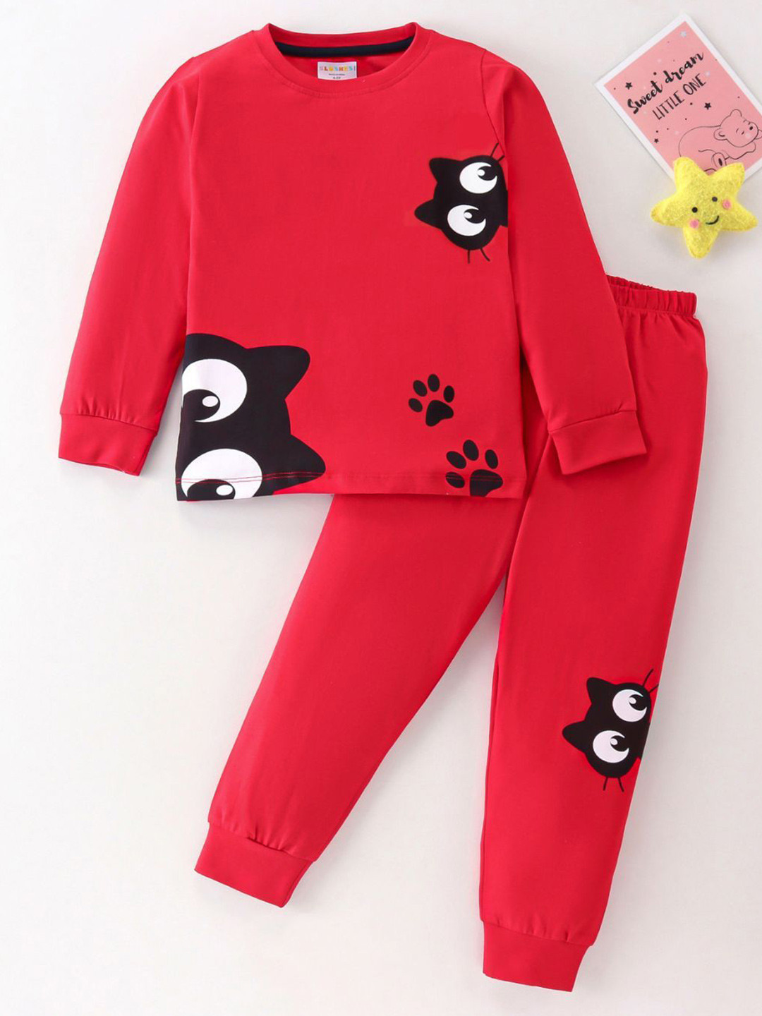 

BLUSHES Unisex Kids T-shirt with Pyjamas, Red
