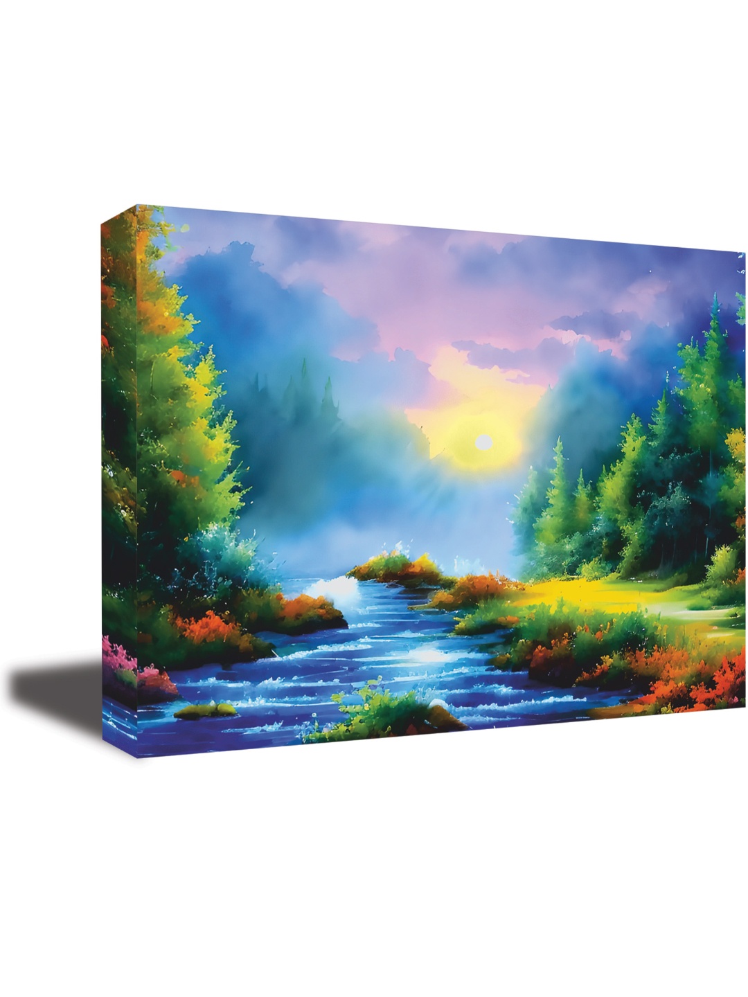 

CVANU Green & Yellow Canvas Wall Painting