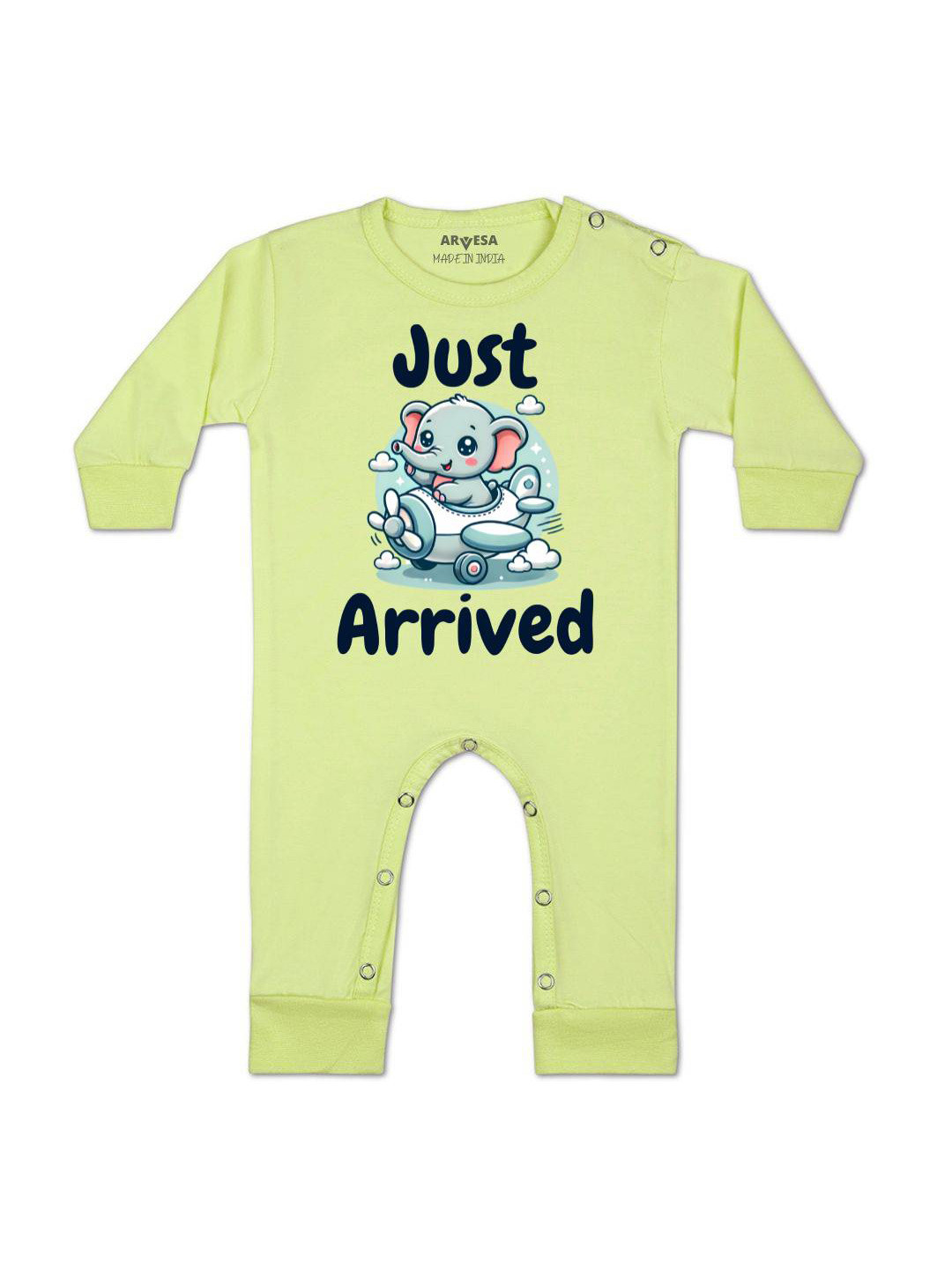 

Arvesa One Month Baby Boy Printed Baby Romper, Yellow