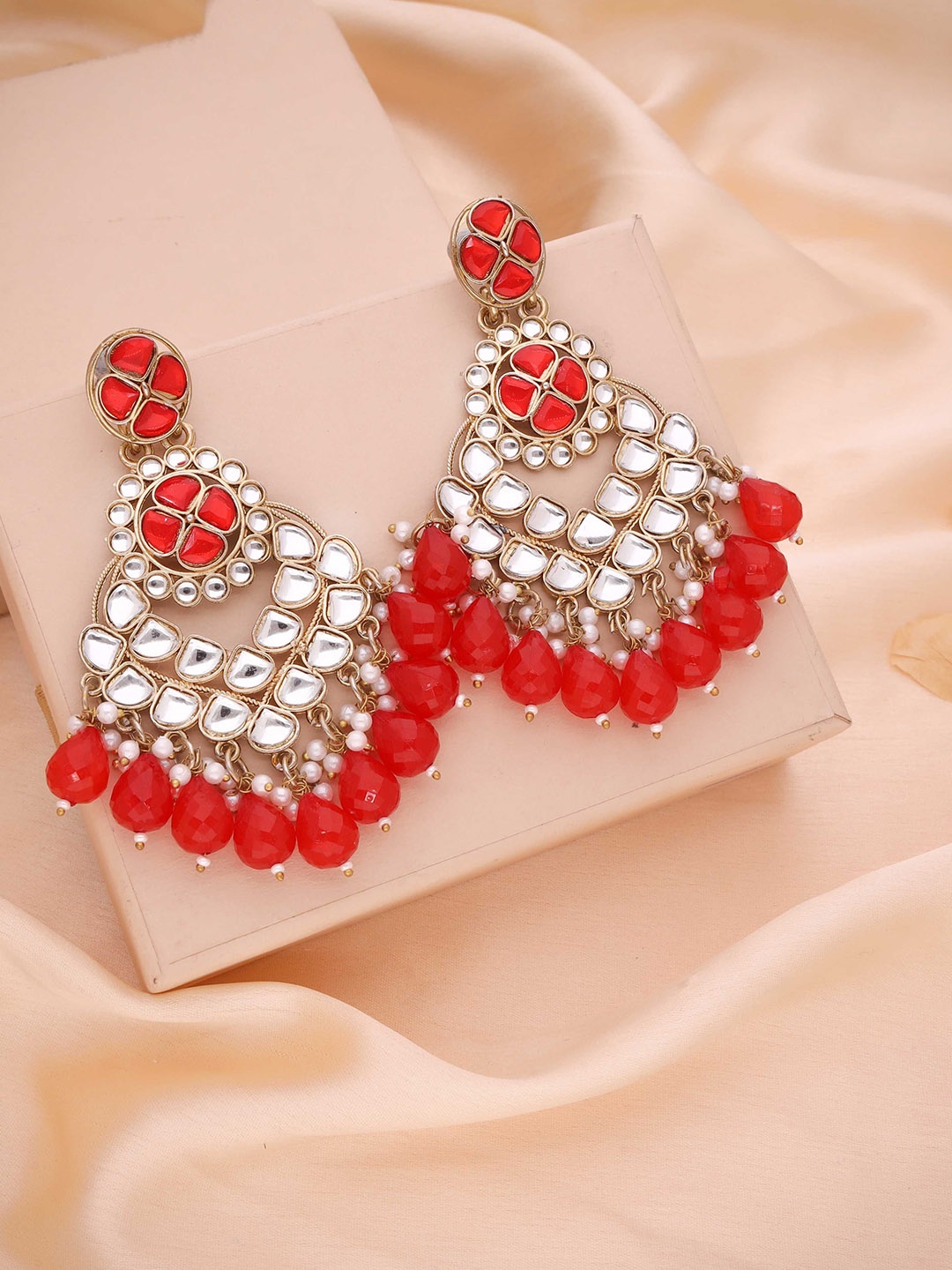 

Anouk Gold Plated Artificial Beads Contemporary Jhumkas
