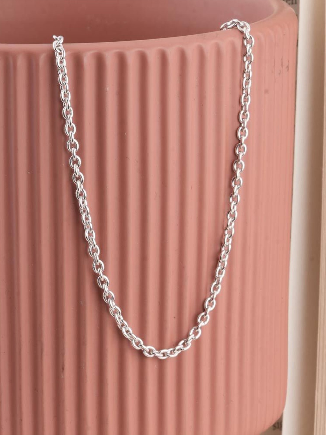 

PALMONAS Men Sterling Silver Rhodium-Plated Chain