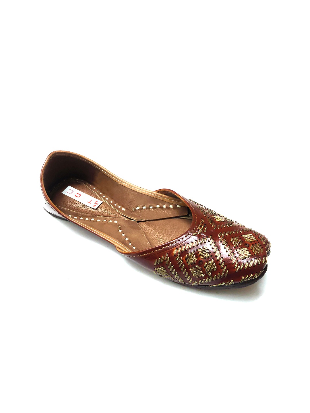 

Ta Chic Women Embellished Mojaris with Embroidered Flats, Maroon