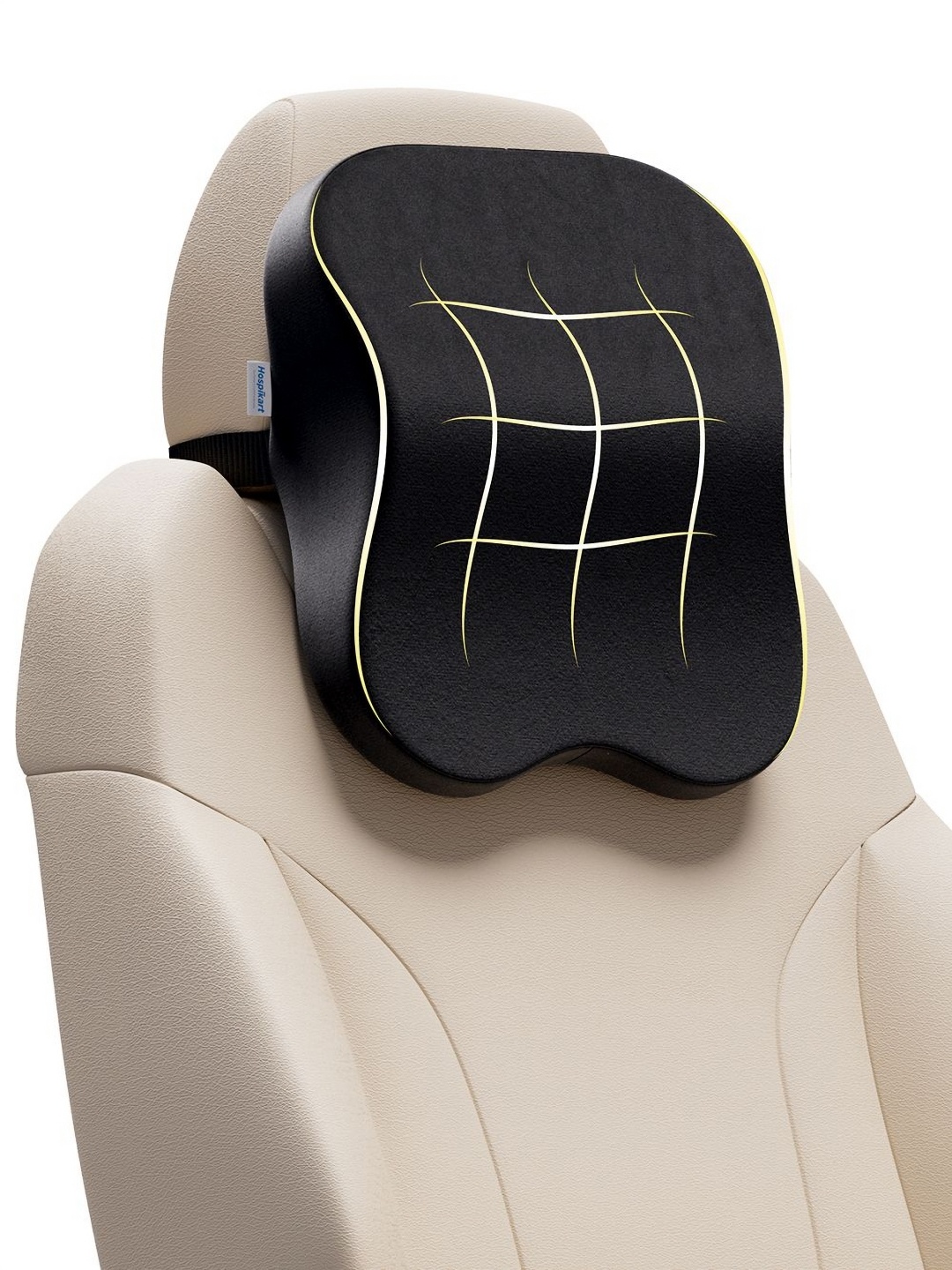

HOSPIKART Black Memory Foam Car Pillow Cushion