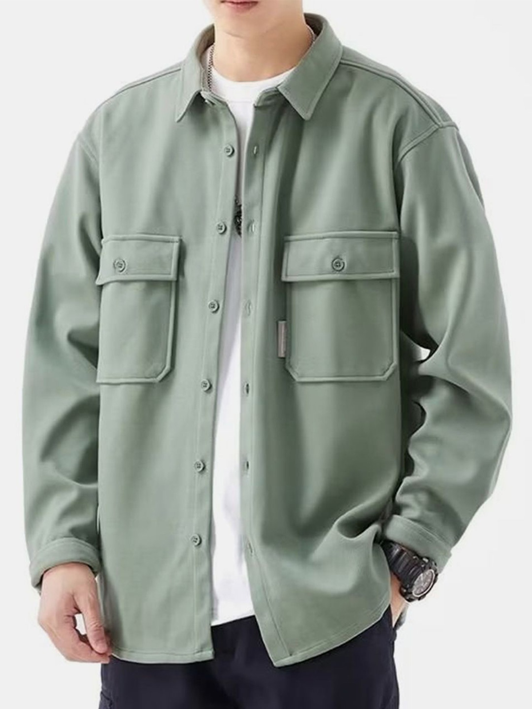 

HERE&NOW Men Opaque Casual Shirt, Green