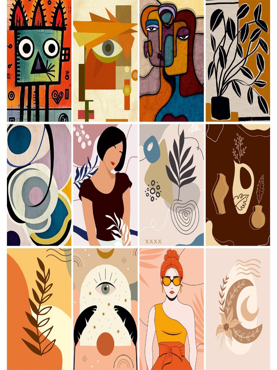 

CVANU Beige & Brown 12 Pieces Other Paper Wall Core