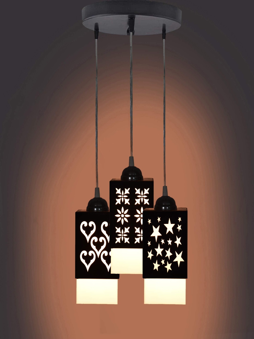 

Gojeeva Black & White Textured Wooden Square Shaped Wall Lamp