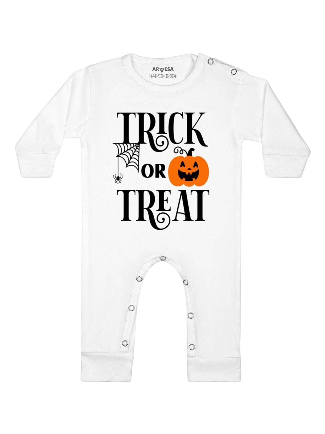 

Arvesa First Halloween Printed Baby Romper, White