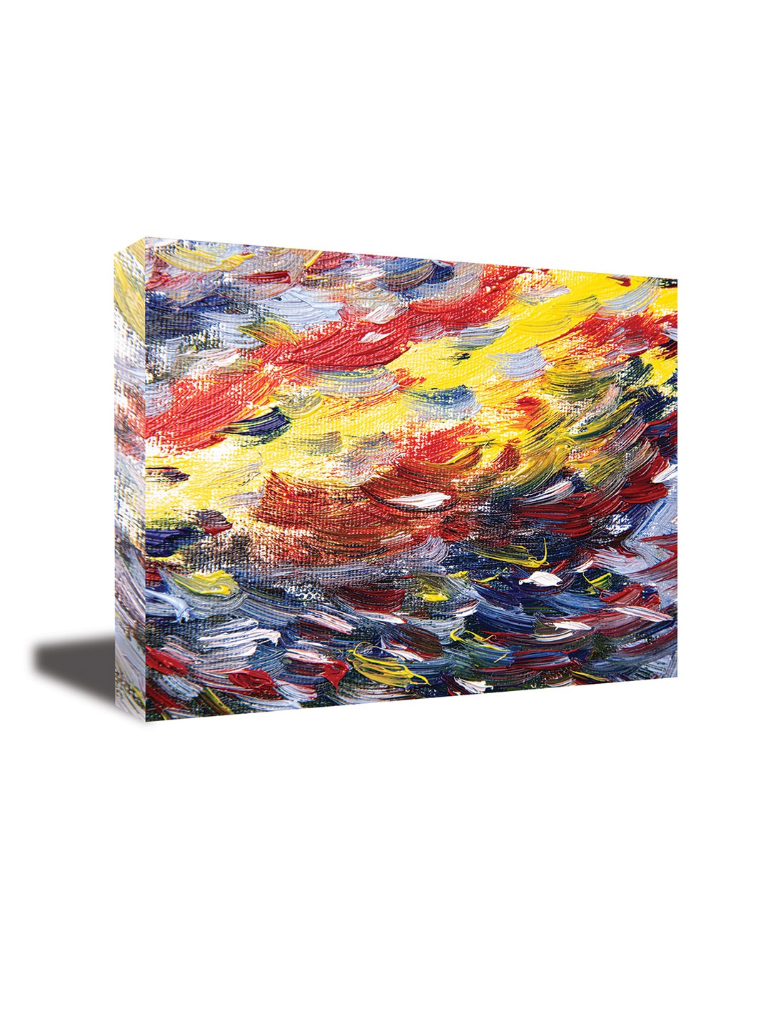 

CVANU Yellow &Red Abstract Canvas Wall Paintings