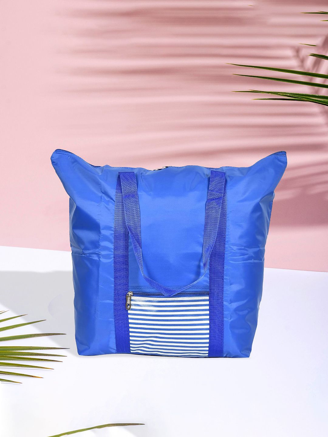 

Kuber Industries Printed Shopper Shoulder Bag with Fringed, Blue