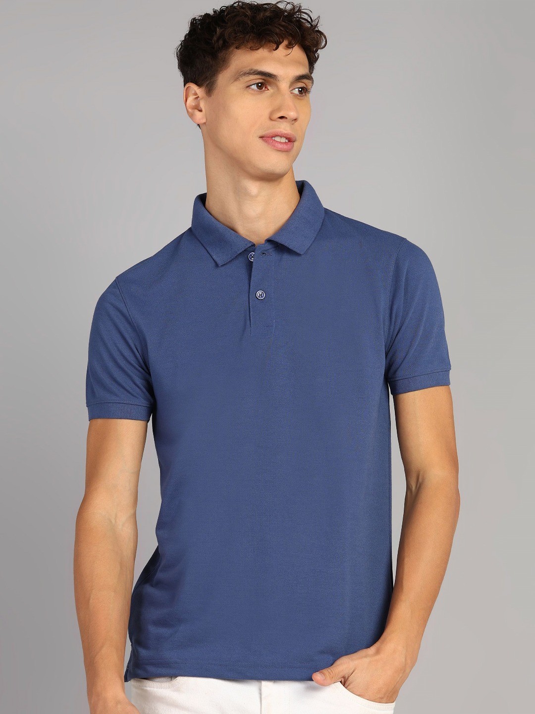 

XFOX Men Polo Collar T-shirt, Blue