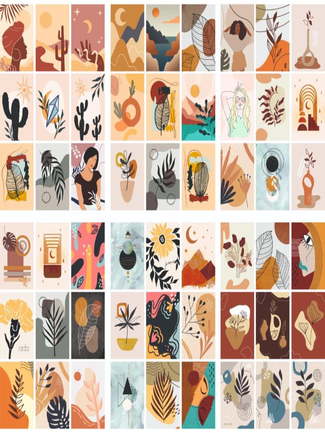 

CVANU Multicoloured 54 Pieces Paper Wall Art, Multi