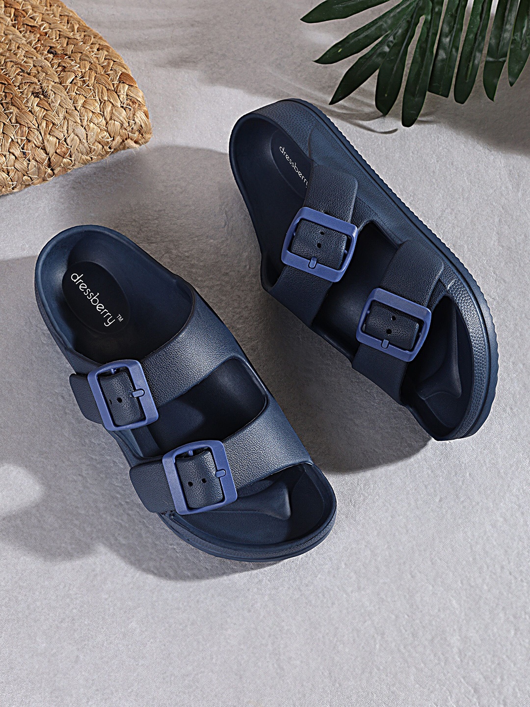 

DressBerry Women Rubber Sliders, Navy blue