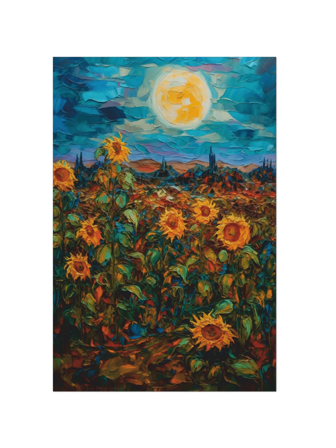 

CVANU Yellow & Blue Floral Canvas Painting Wall Art