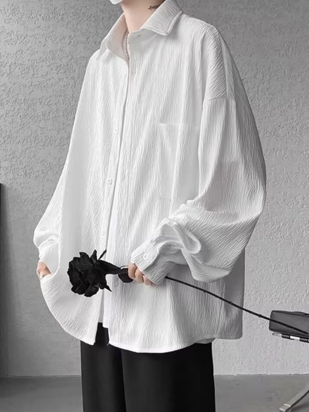

HERE&NOW Men Opaque Striped Casual Shirt, White