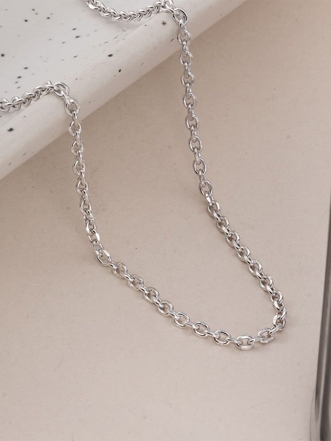 

PALMONAS Men Sterling Silver Rhodium-Plated Chain