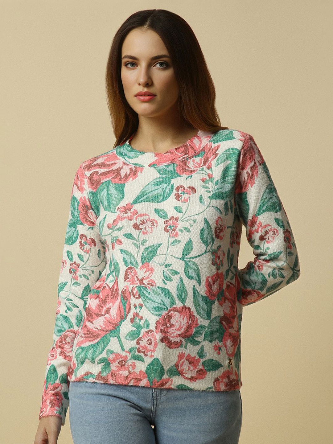 

Allen Solly Woman Women Floral Printed Pullover, White