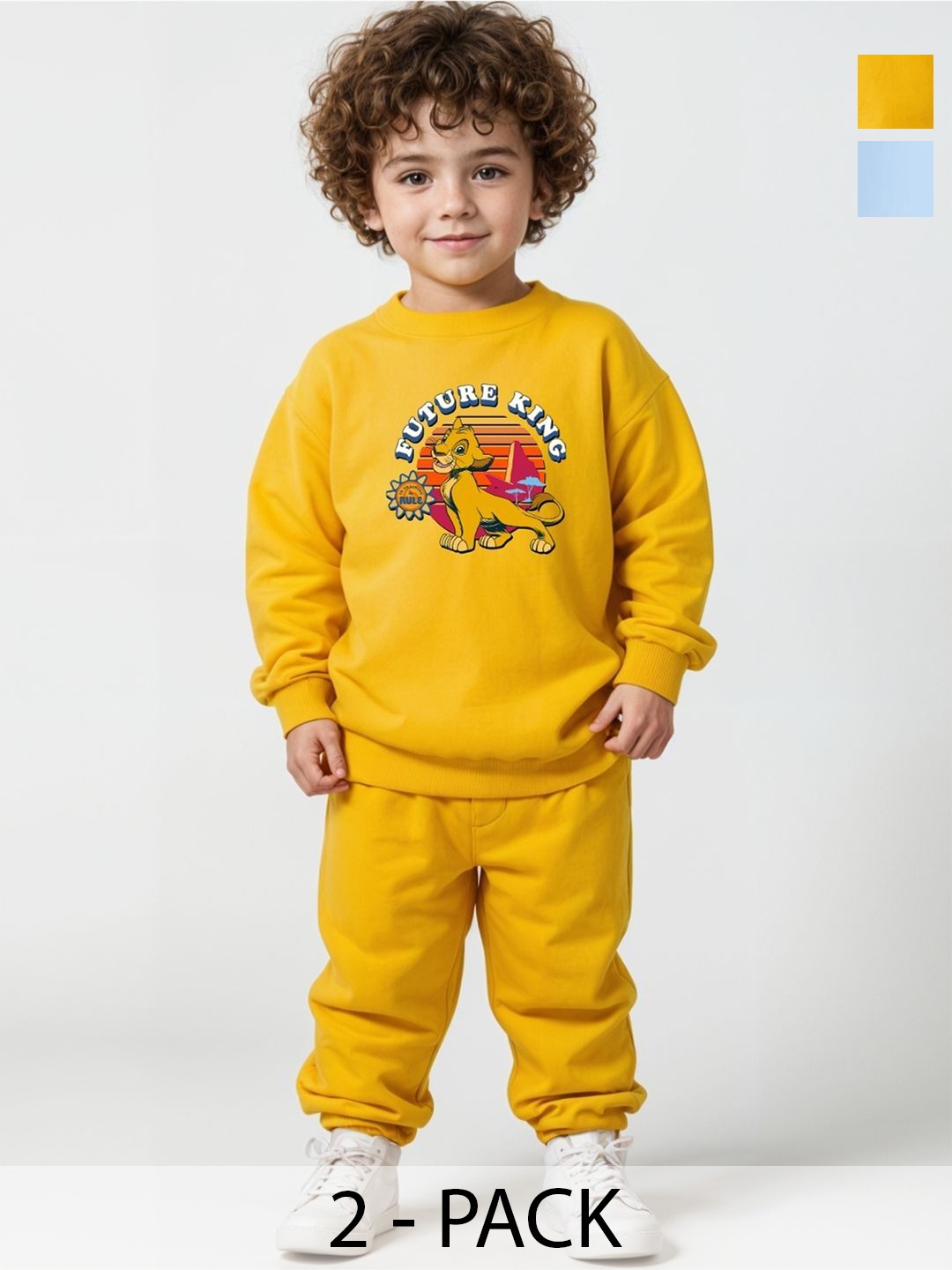 

x2o Kids Pack Of 2 Pure Cotton Sweatshirt & Pant, Yellow