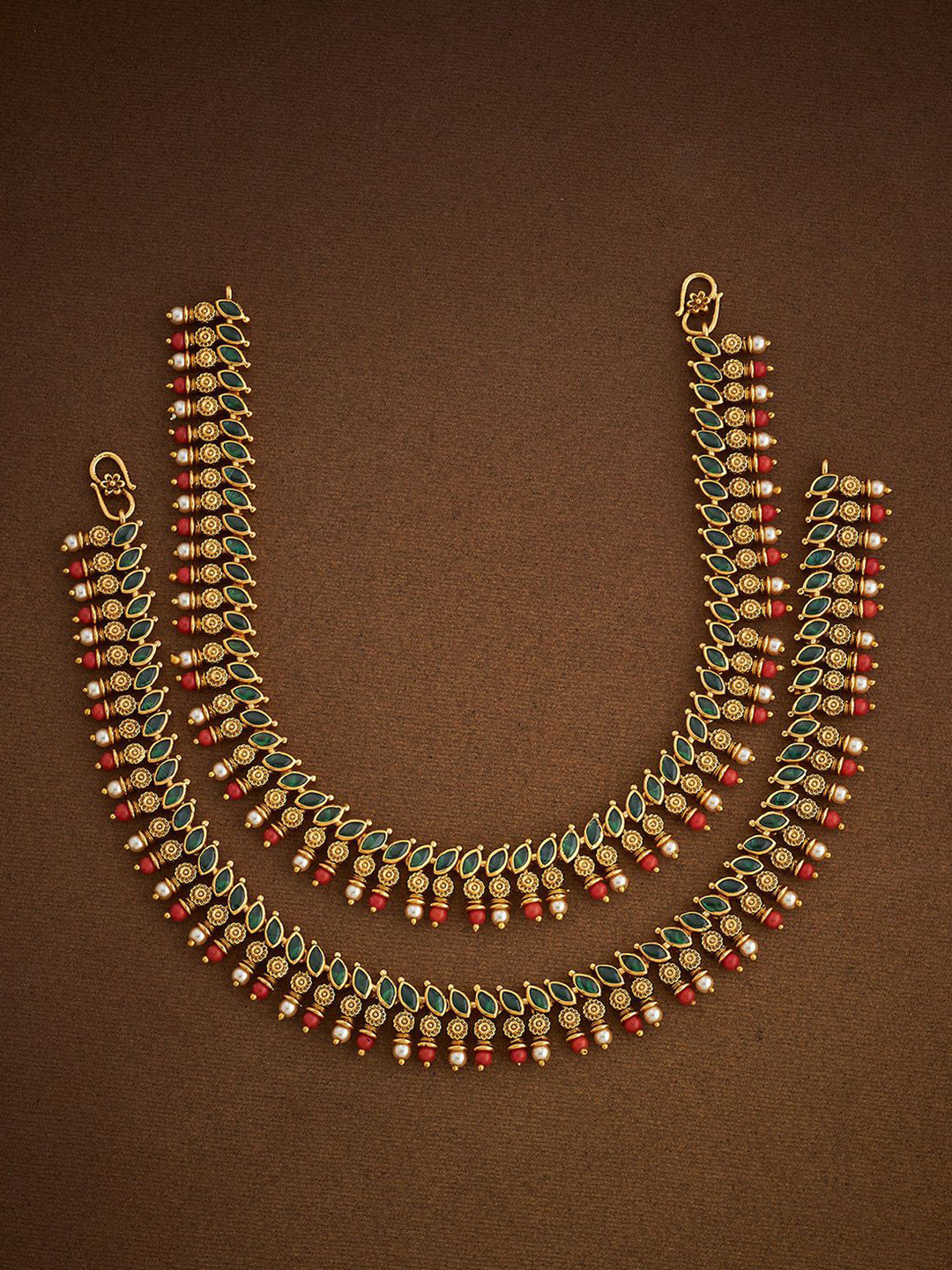 

Kushal's Fashion Jewellery Gold-Plated Antique Anklet