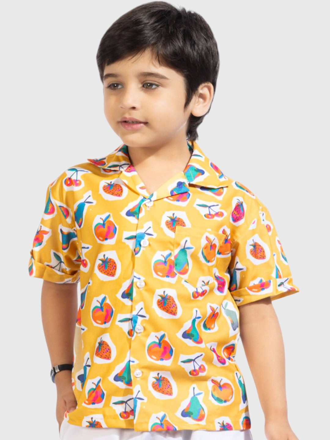 

BAESD Unisex Kids Comfort Opaque Printed Casual Shirt, Yellow