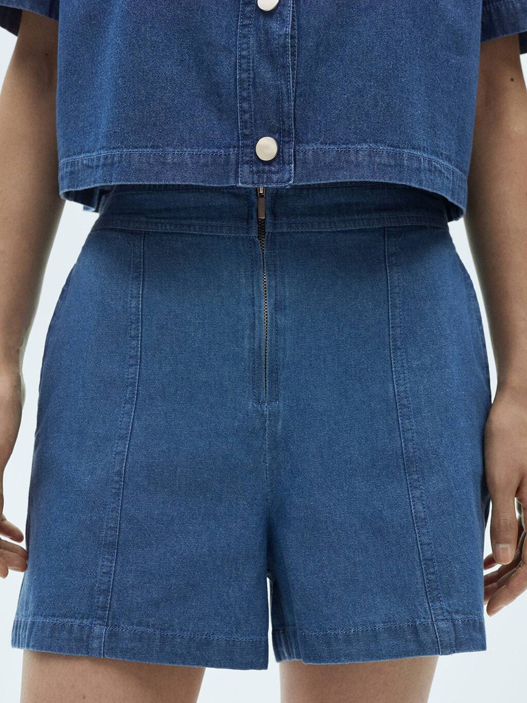 

MANGO Women Denim Shorts, Blue
