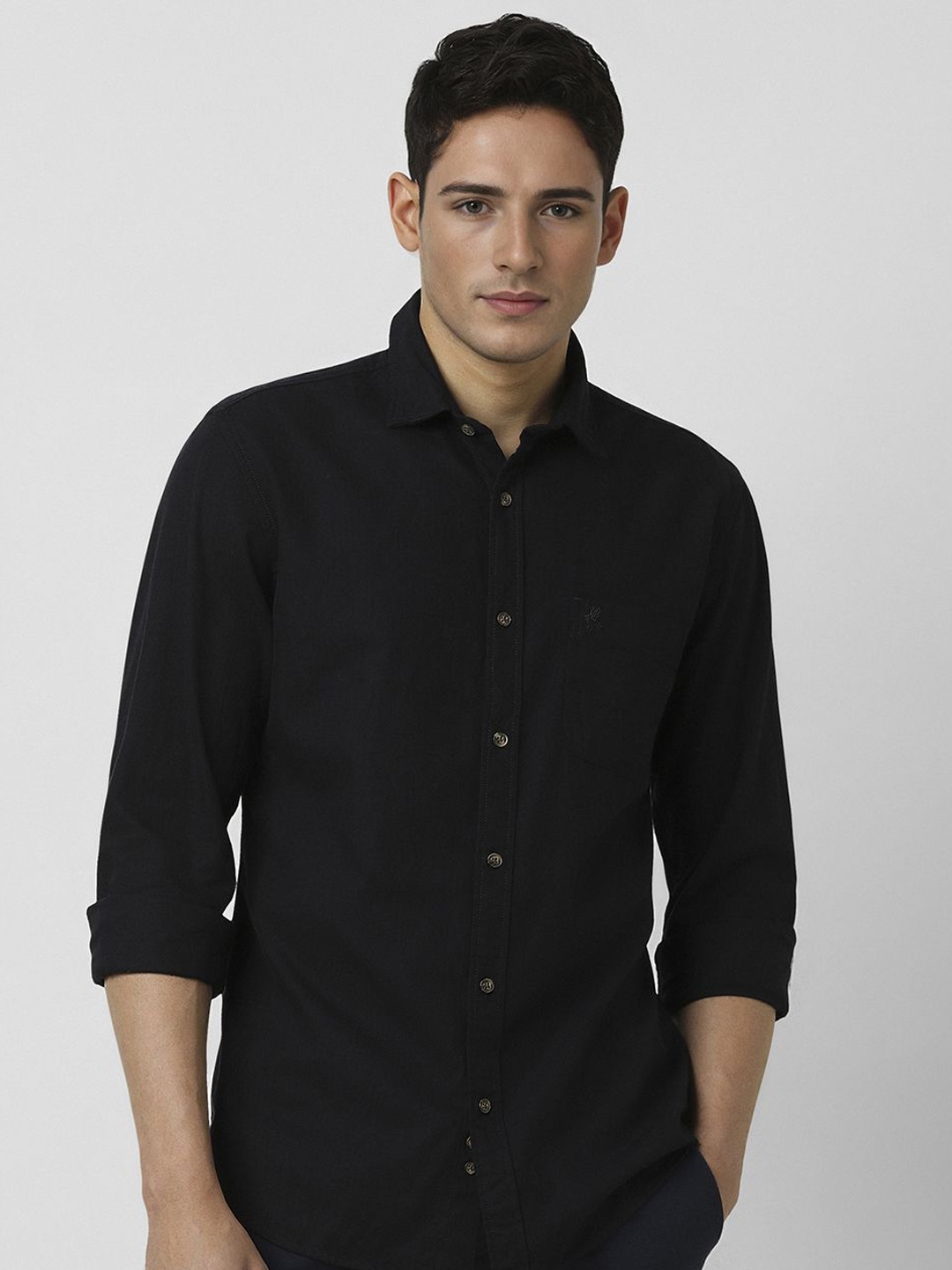 

Peter England Casuals Men Slim Fit Opaque Printed Casual Shirt, Black