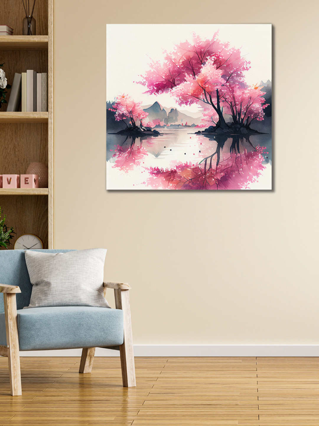 

CVANU Pink & Black Canvas Wall Painting