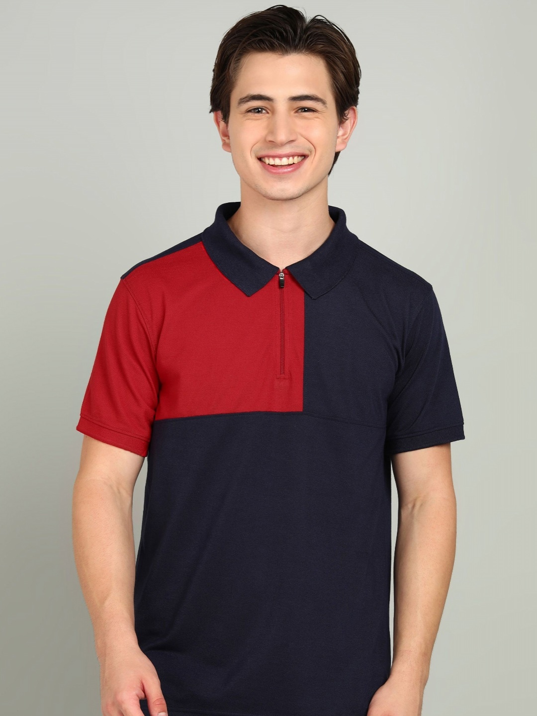 

XFOX Men Colourblocked Polo Collar T-shirt, Multi