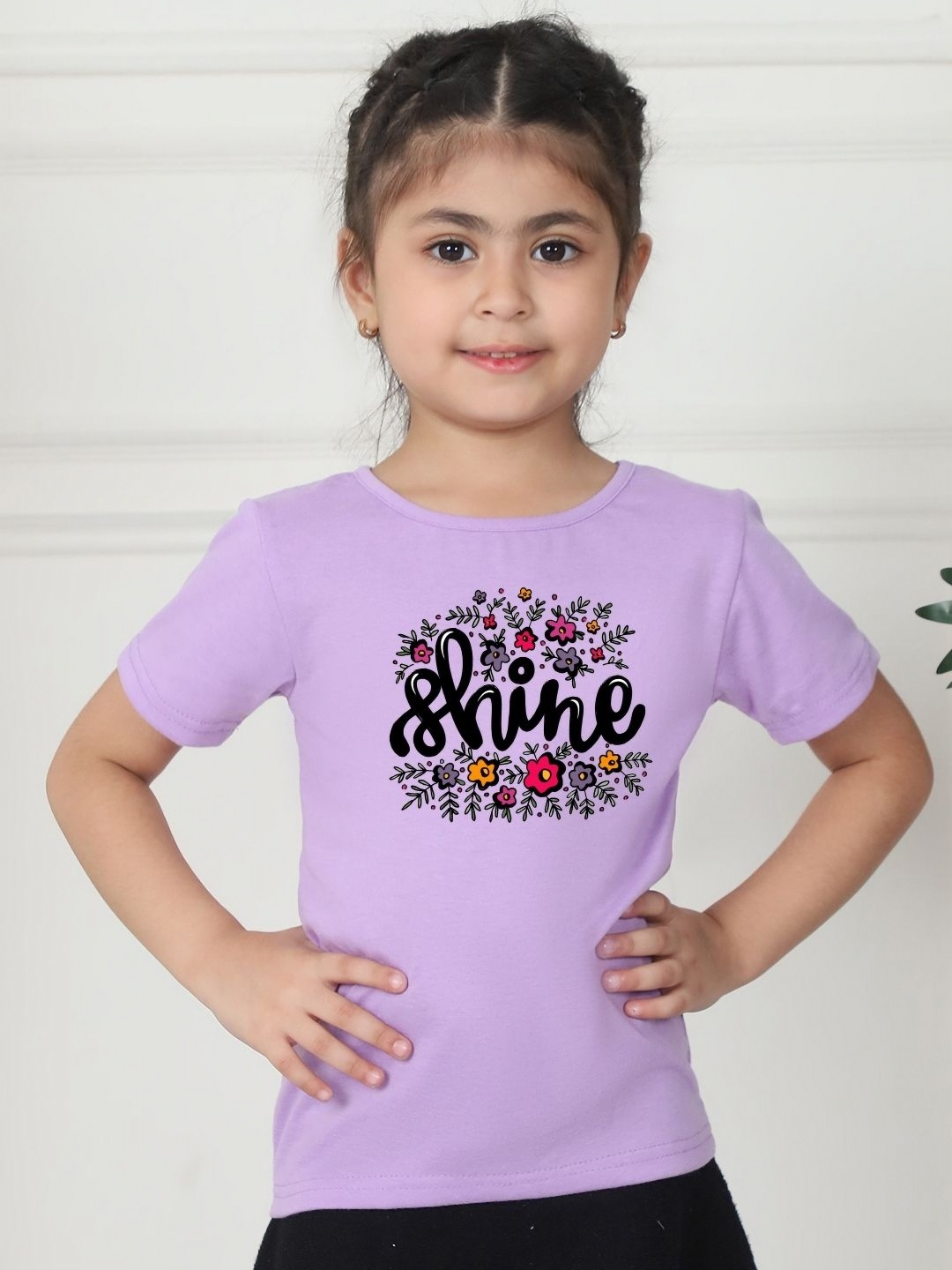 

MINI & MING Girls Cut Outs T-shirt, Purple