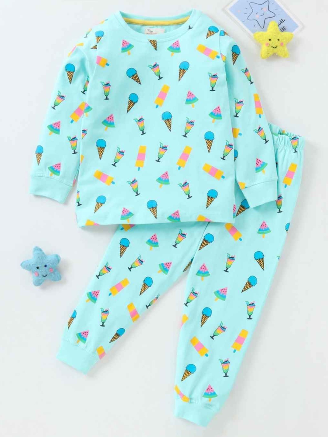 

BLUSHES Unisex Kids T-shirt with Pyjamas, Sea green