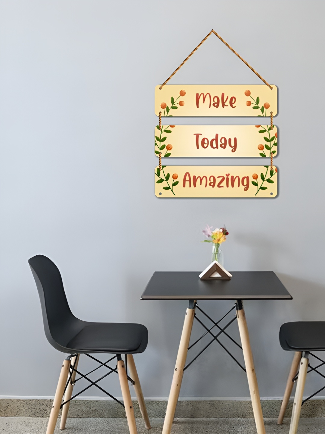 

WallDaddy Yellow & Green Printed Motivational Wooden Wall Hanging