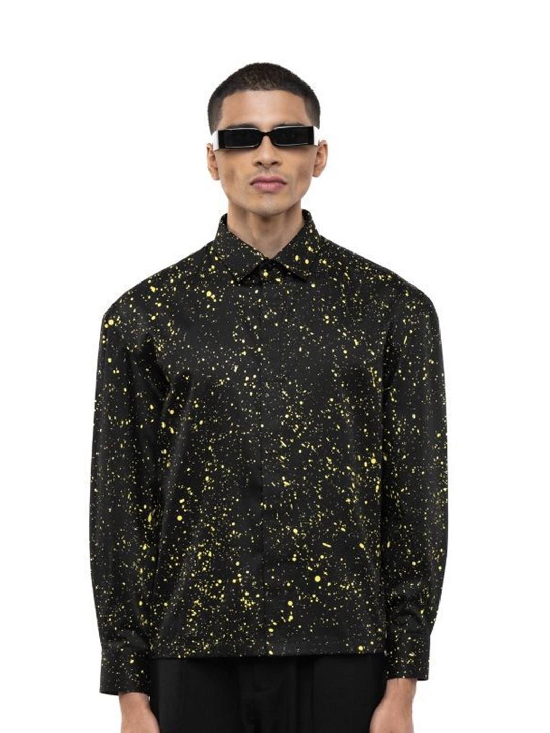 

SDS By Kushal Shah Men Smart Opaque Printed Casual Shirt, Black