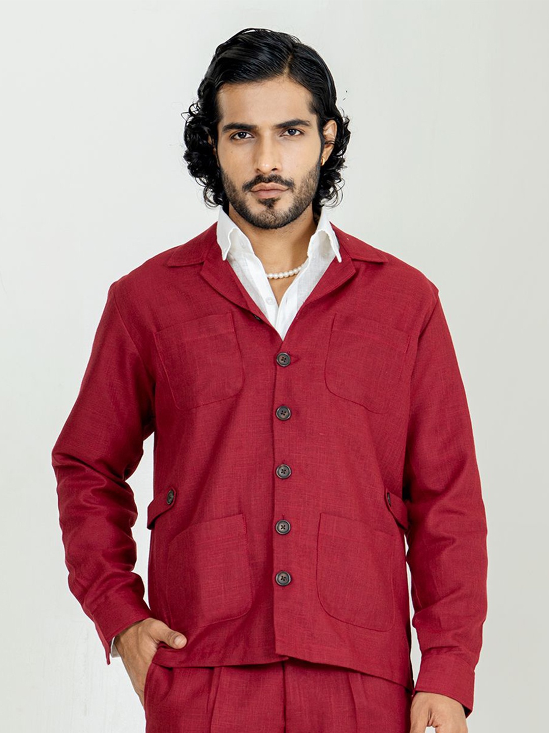 

Tistabene Men Opaque Casual Shirt, Maroon