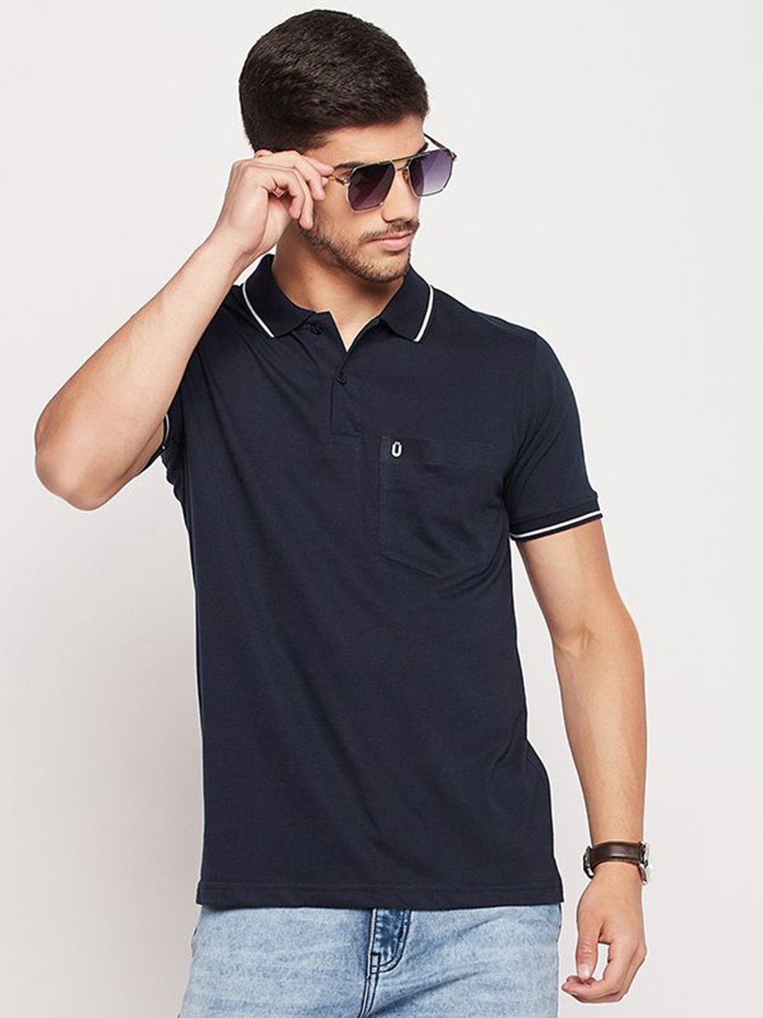

UNIBERRY Men Polo Collar T-shirt, Navy blue