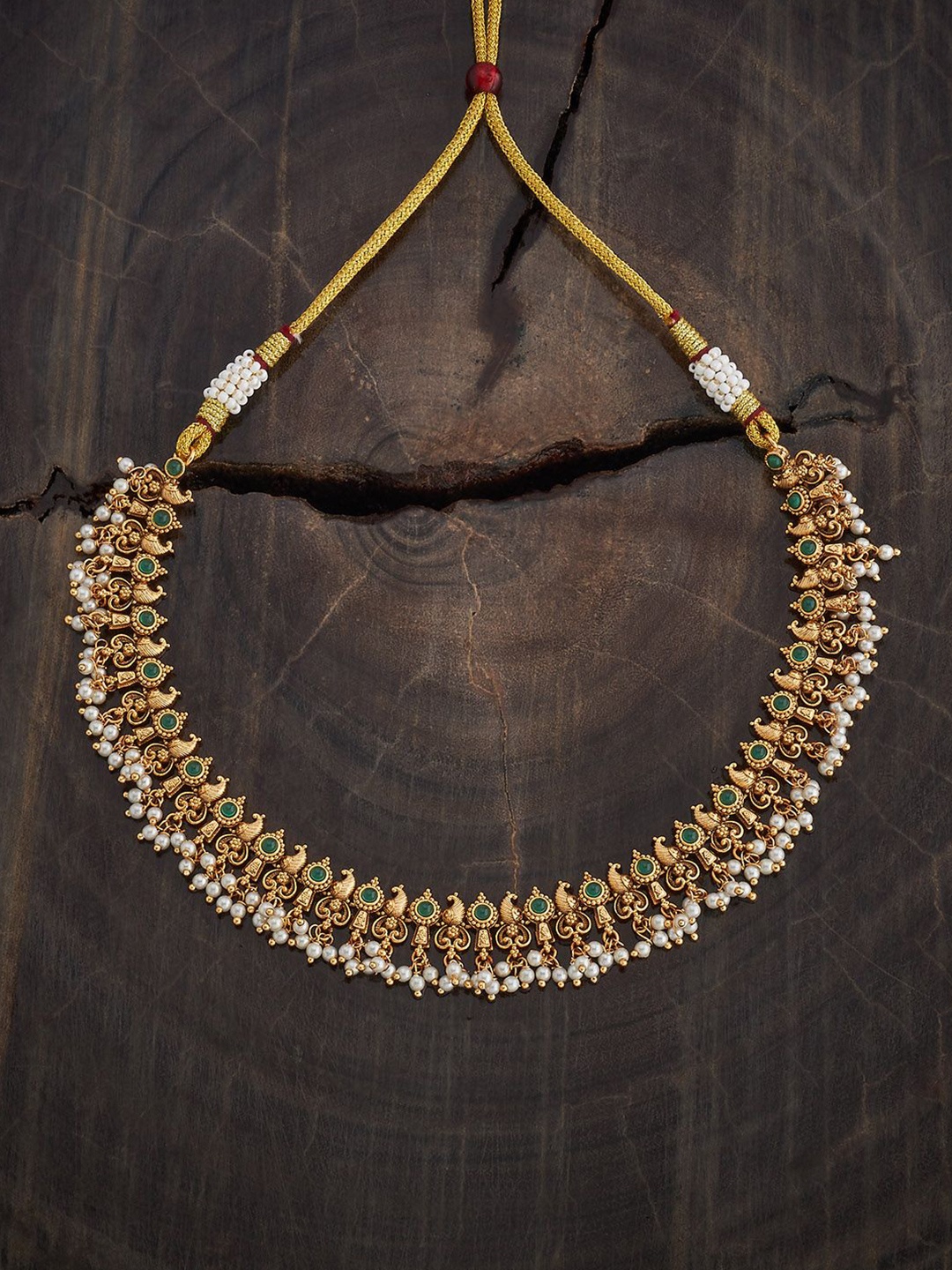 

Kushal's Fashion Jewellery Gold-Plated Antique Necklace