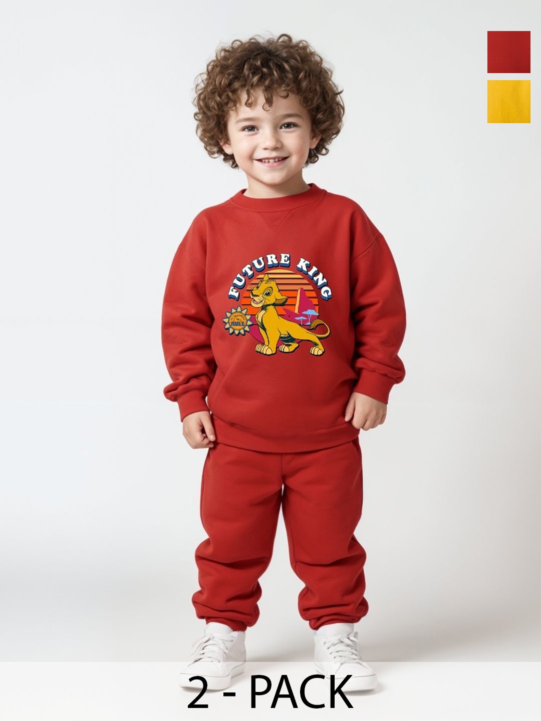 

x2o Kids Pack Of 2 Pure Cotton Sweatshirt & Pant, Yellow