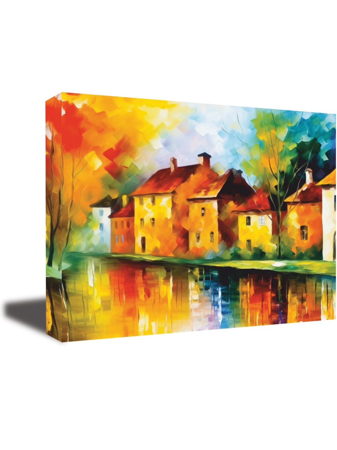 

CVANU Orange & Blue Canvas Painting Wall Art