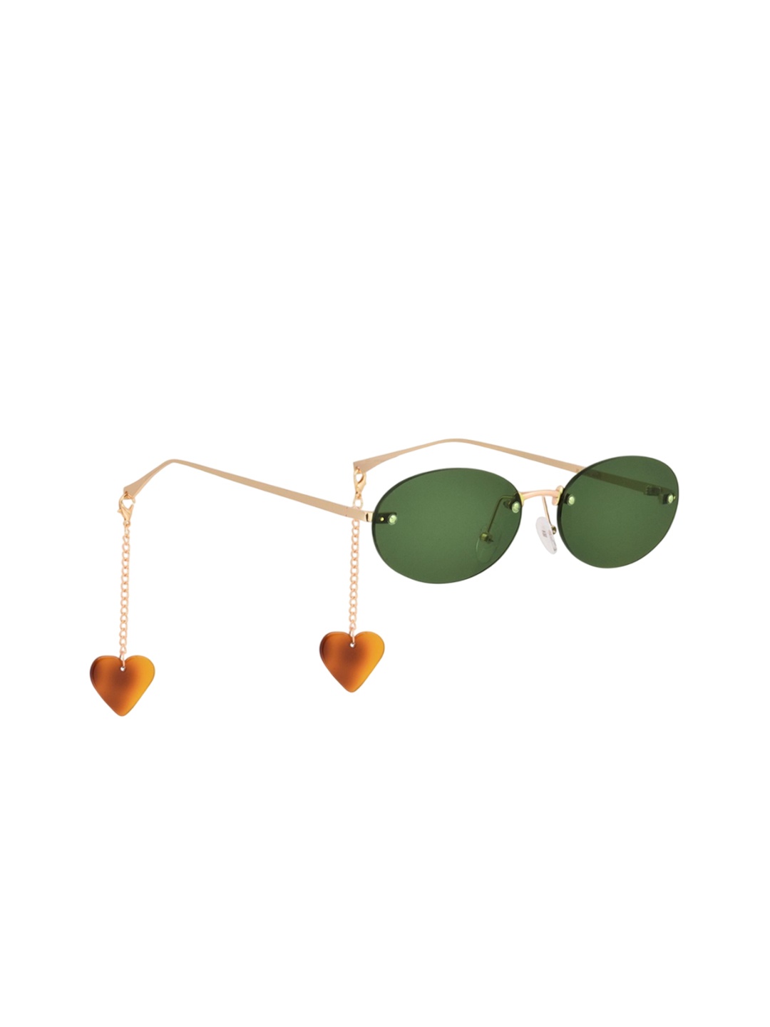 

4Flaunt Unisex Oval Sunglasses with UV Protected Lens 4F-CRUSH-C3-Fern Flutter, Green