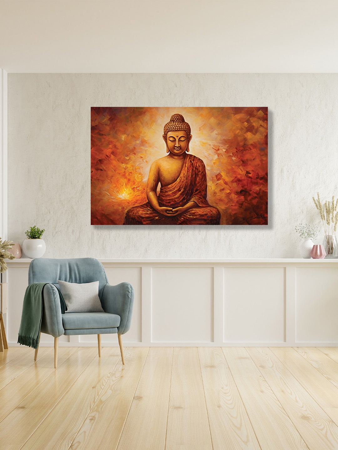 

CVANU Orange & Beige Canvas Painting Wall Art