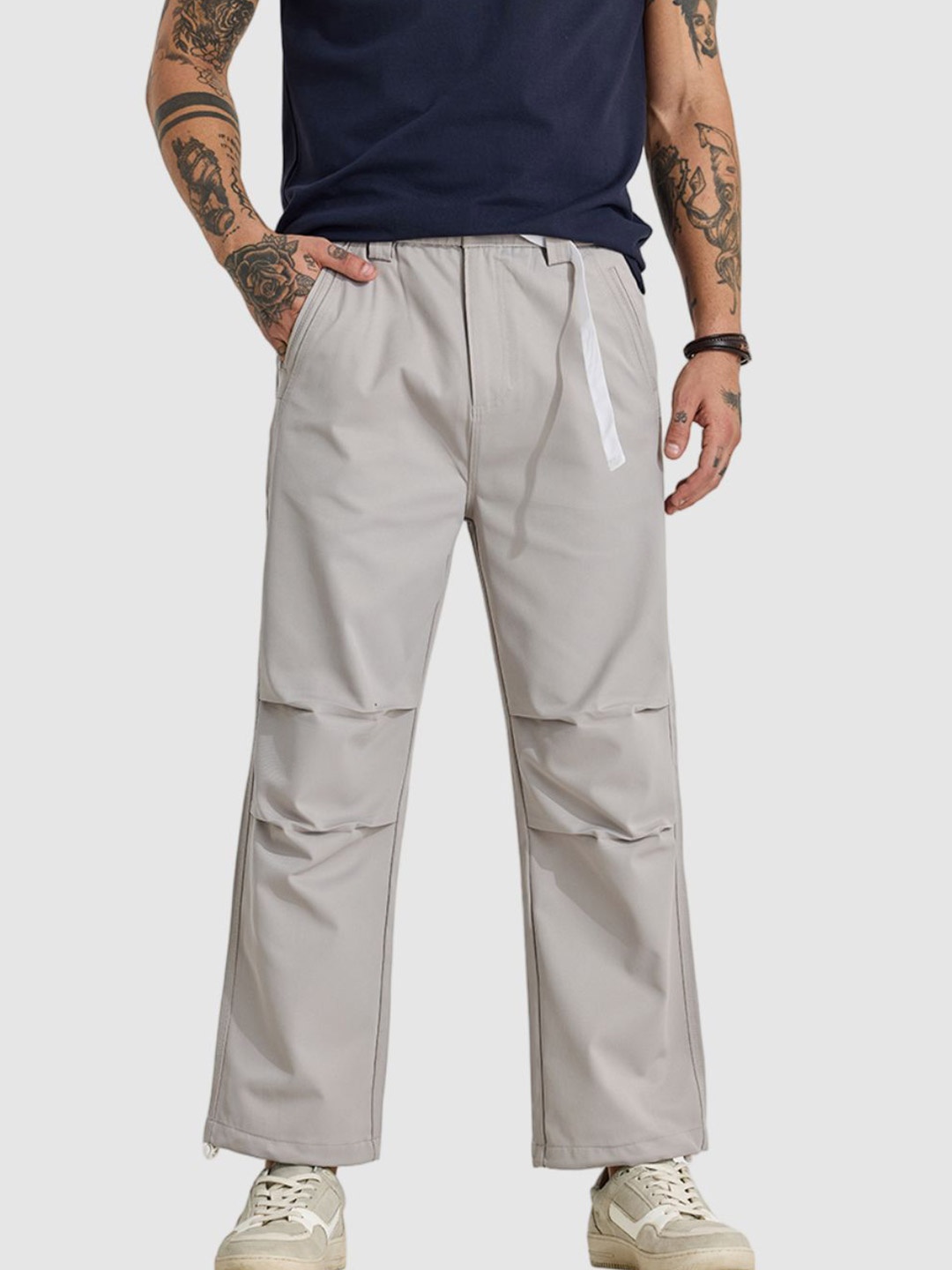 

Snitch Men Regular Fit Cargo Pants, Grey