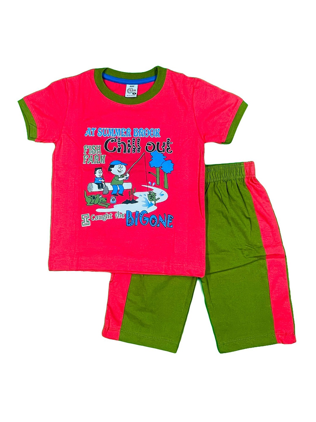 

Peerless Wear Boys Printed T-shirt with Shorts, Red