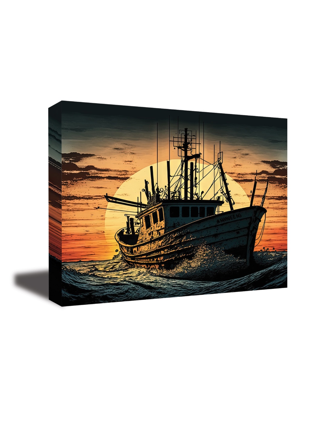 

CVANU Black& Orange Canvas Wall Paintings