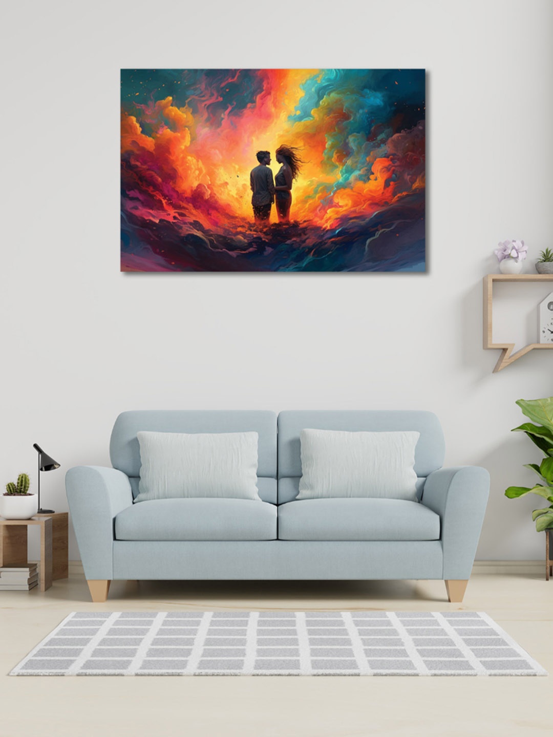 

CVANU Blue& Yellow Canvas Wall Paintings