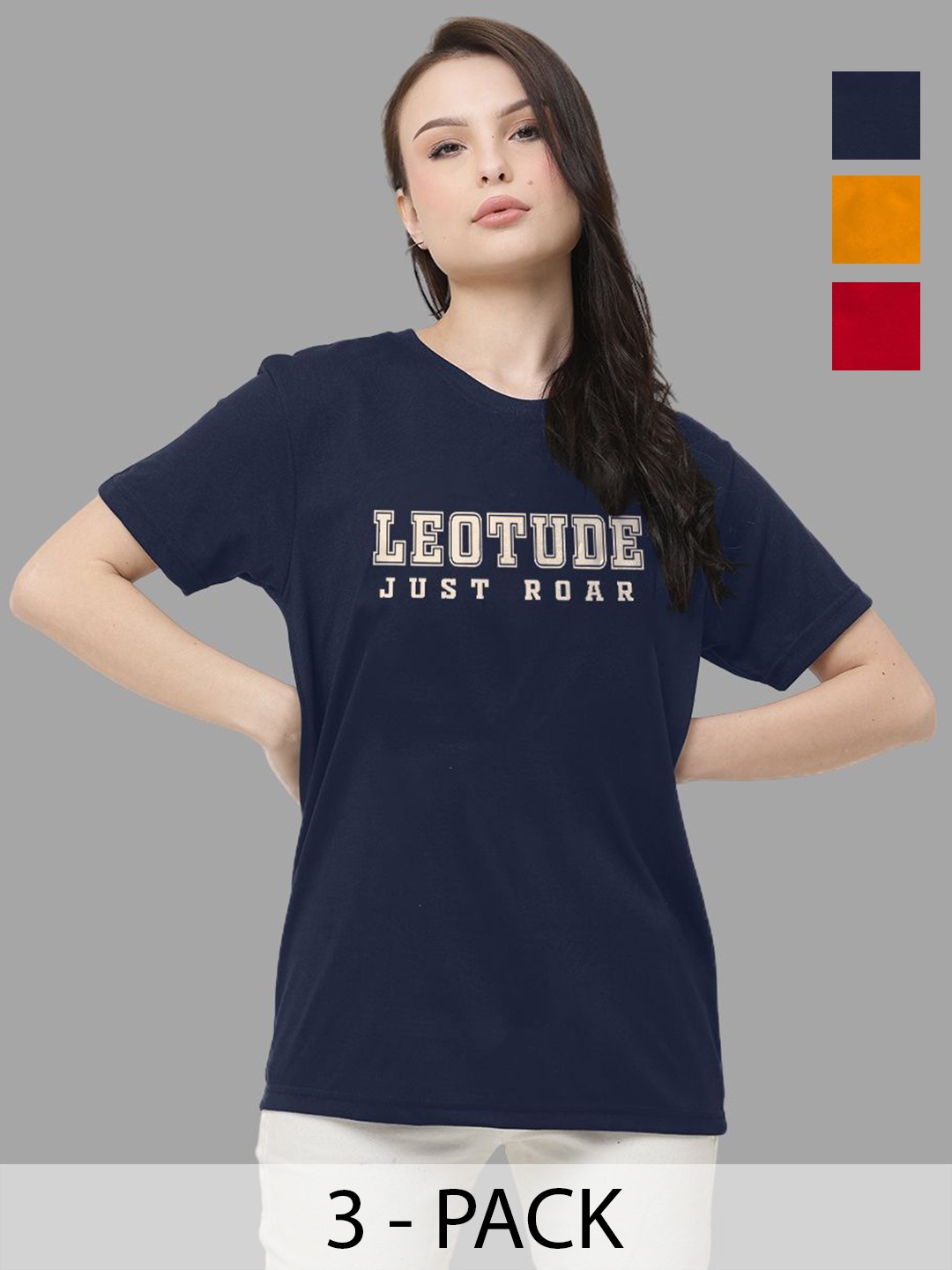 

Leotude Women 3 Printed T-shirt, Multi